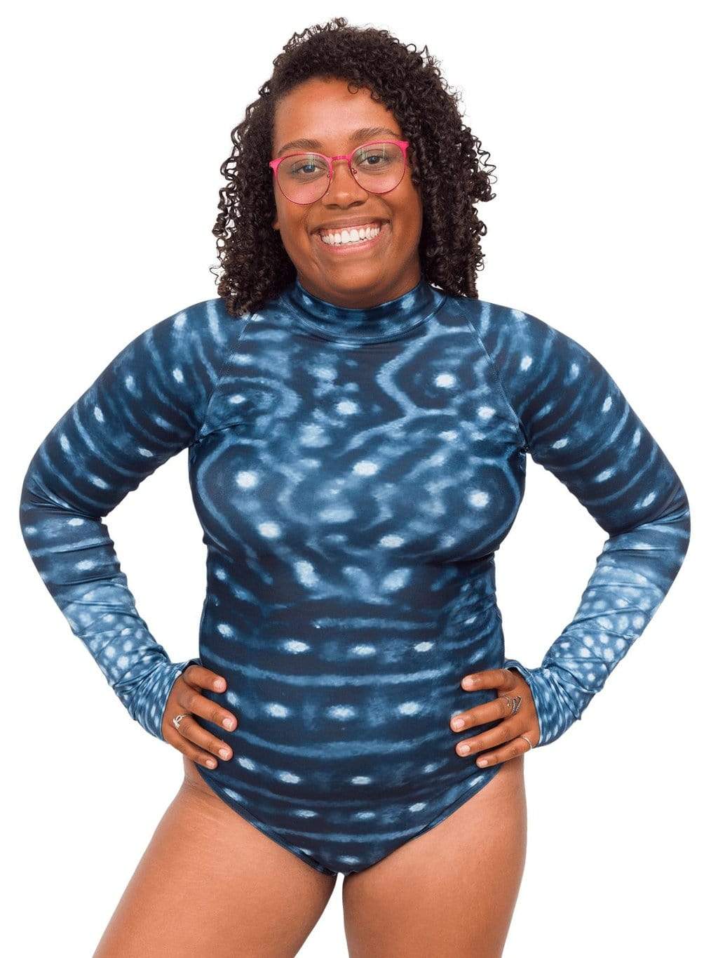 Model: Amani is the CFO of Minorities in Shark Sciences and a shark scientist. She is 5'3", 160 lbs, 36C and is wearing a M.