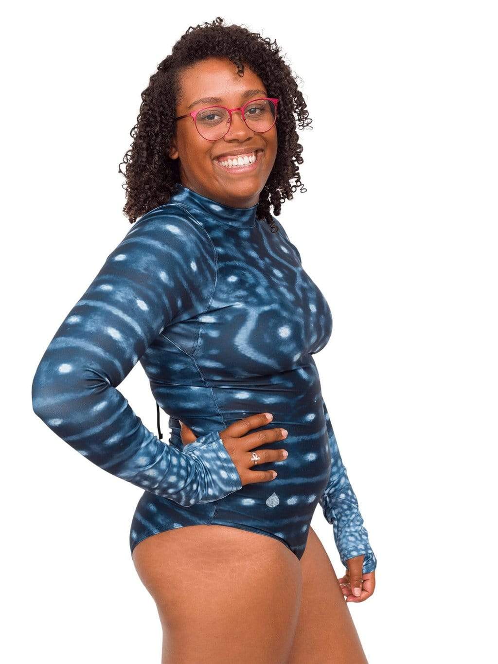 Model: Amani is the CFO of Minorities in Shark Sciences and a shark scientist. She is 5'3", 160 lbs, 36C and is wearing a M.