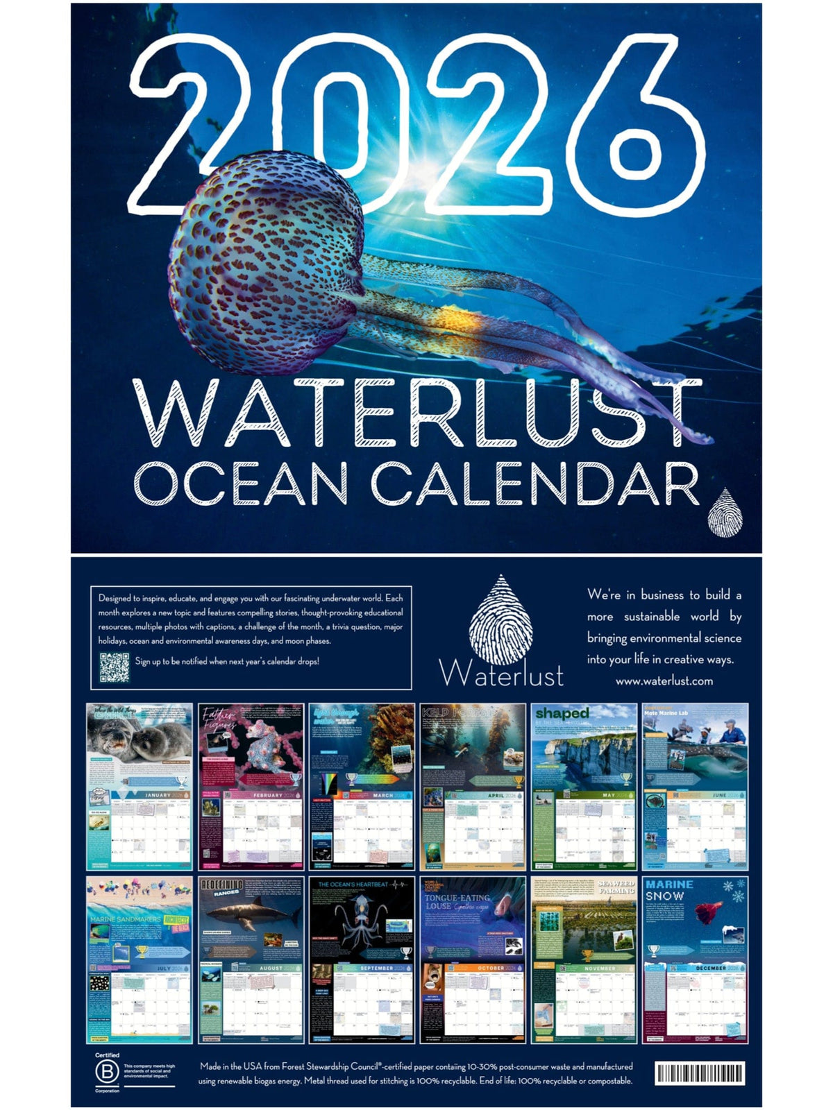 2026 Waterlust Ocean Calendar