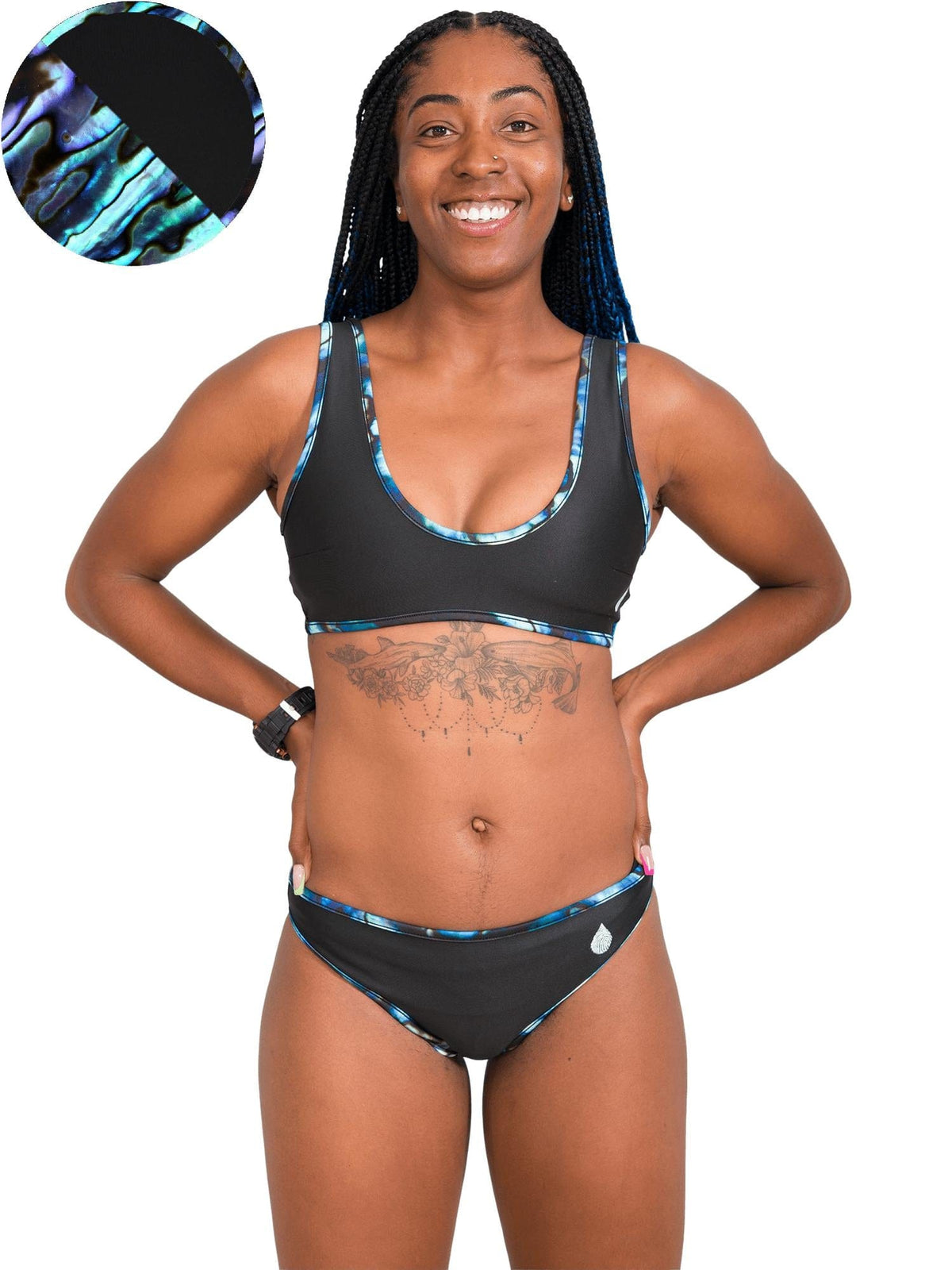 Model: Carlee is a shark &amp; sea turtle scientist and co-founder of Minorities in Shark Sciences. She is 5&#39;7&quot;, 145 lbs, 36C and is wearing a size S.