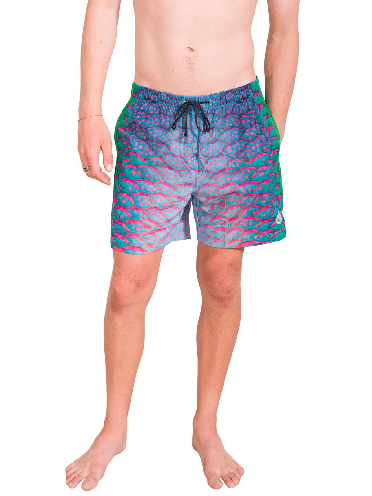Model: Jake is a shark scientist and educator with Field School. He is 5&#39;10&quot;, 135lbs and wearing a size S short.