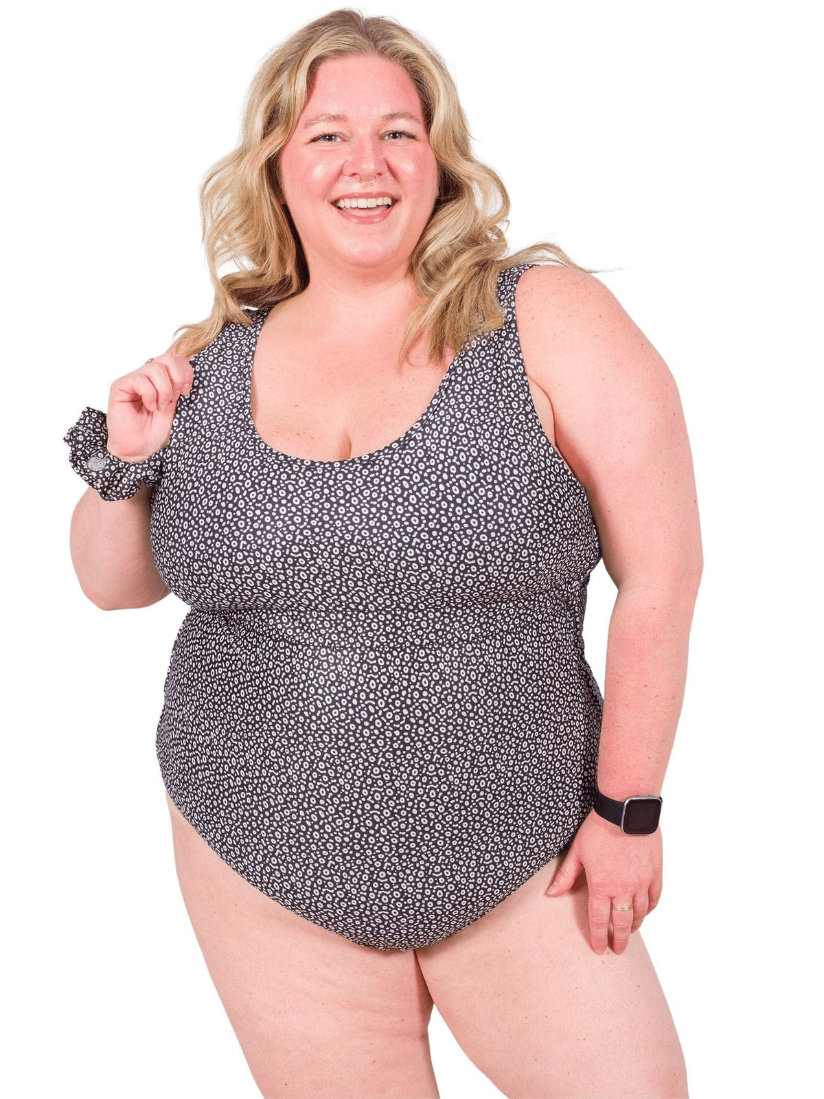 Model: Chelsea is a marine conservationist who believes that science is for everybody… and every BODY! She is 5&#39;2&quot;, 230 lbs, 42F and is wearing a 2XL One-Piece Swimsuit.