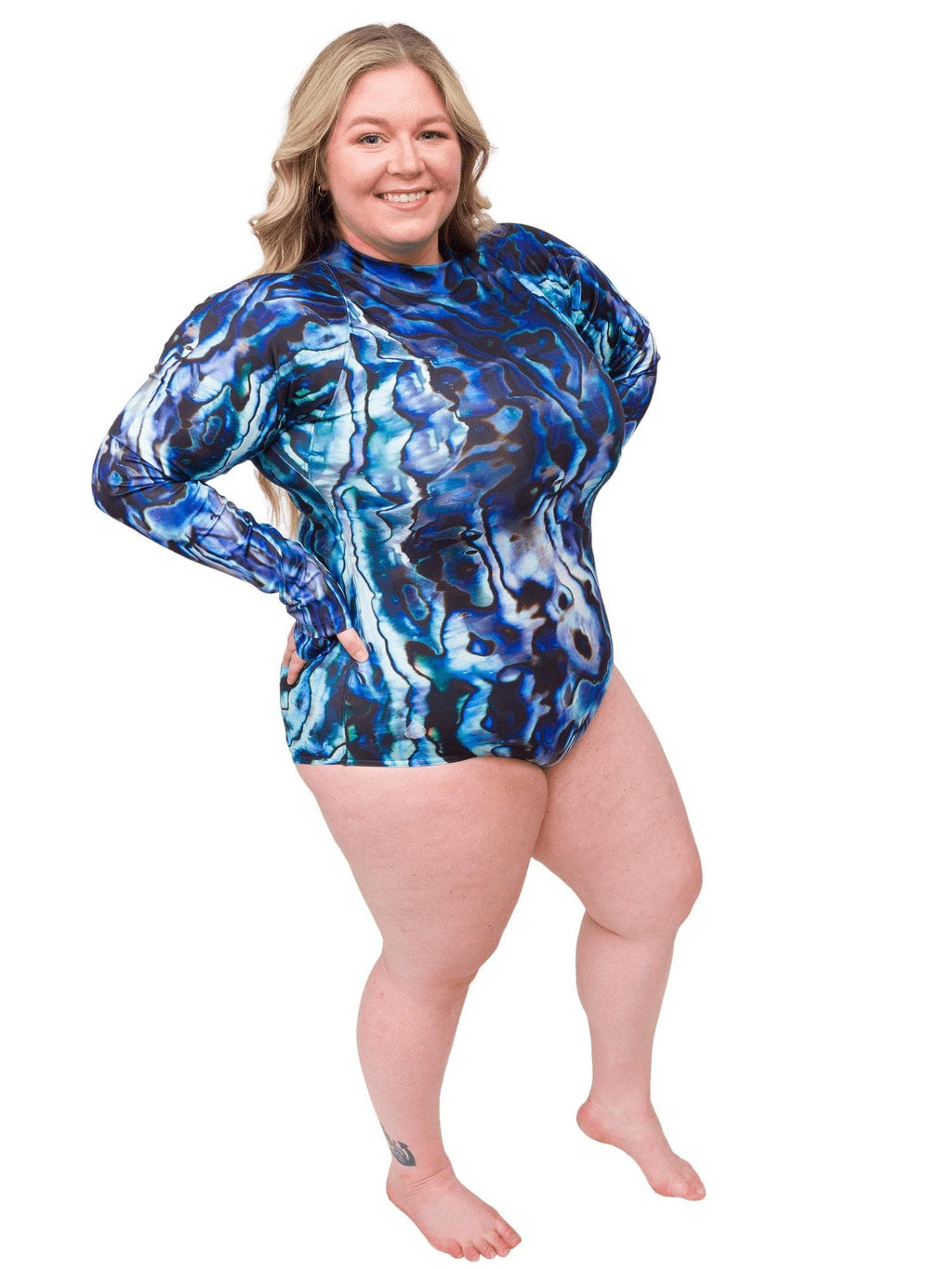 Model: Chelsea is a marine conservationist who believes that science is for everybody… and every BODY! She is 5&#39;2&quot;, 230 lbs, 40DD and is wearing a 2XL