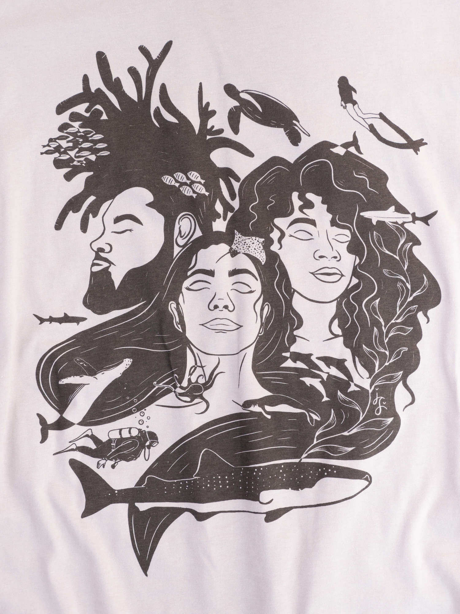 AAUS Diversity in Diving Tee laying flat