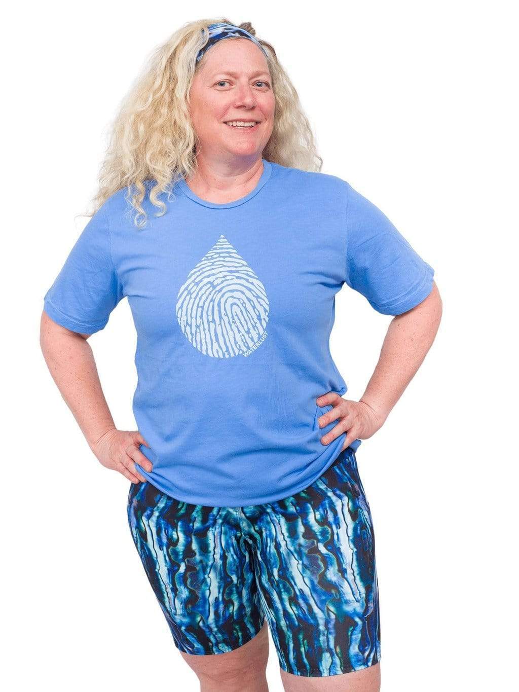 Model: Ruth volunteers for citizen science projects on both salt and freshwater fish and spends as much time as possible in, on, or under the water. She is 5&#39;7&quot;, 217 lbs, 40DD and is wearing a L tee.