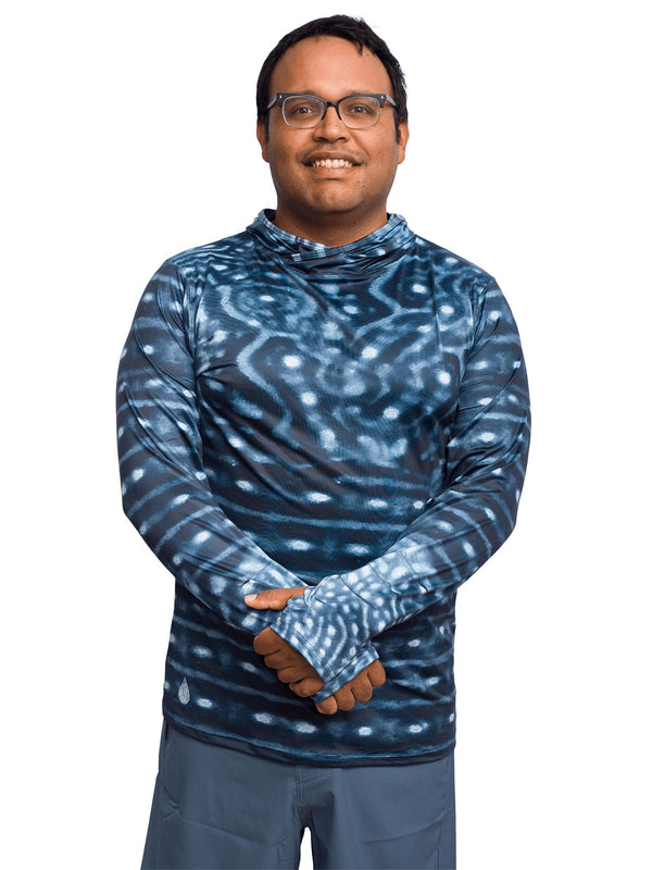 MEN'S Whale Shark Warrior Hooded Sun Shirt