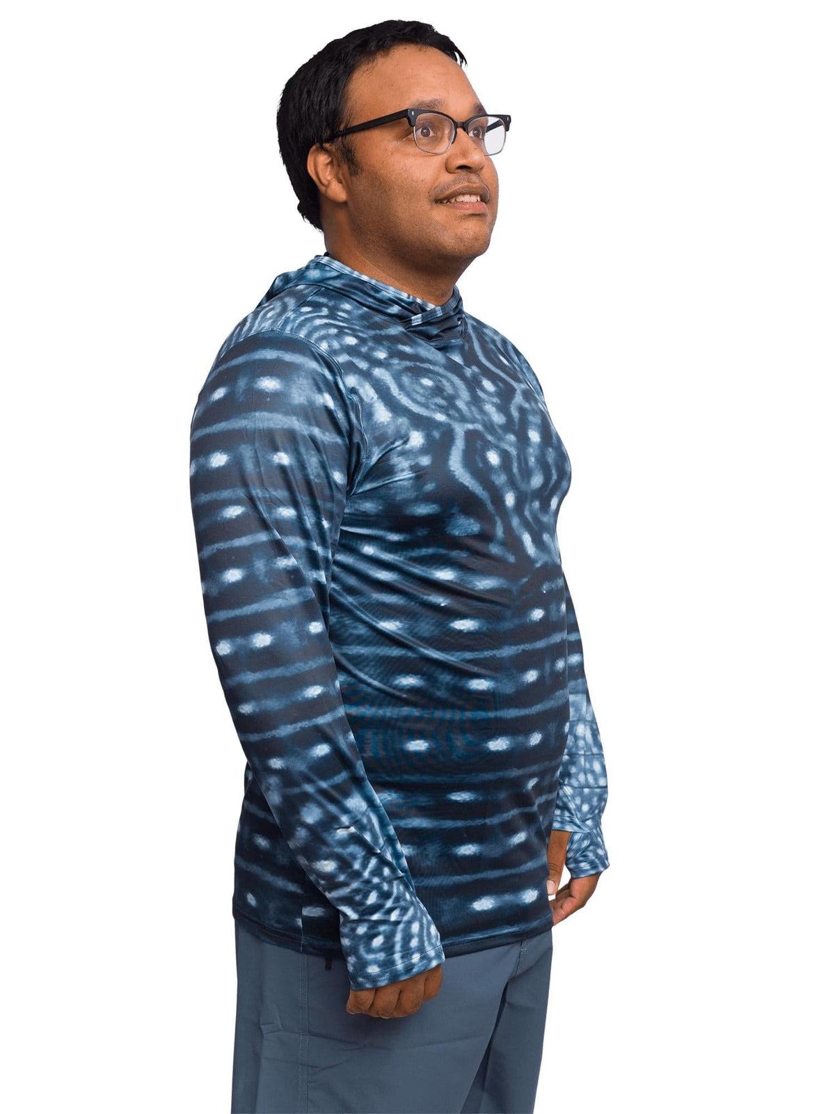 Model: Alberto is a professional sailor and filmmaker promoting youth participation in conservation and water sports. He is 6&#39;, 247lbs and wearing a size 2XL shirt and 39 boardshorts. 