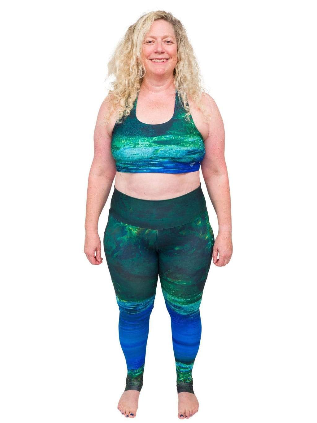 Hannah Mermaid Yoga Leggings - Golden Wave – Cape Cali
