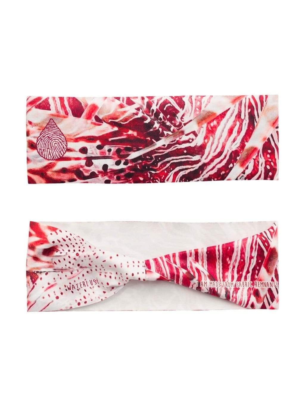 Waterlust Printed Headband Made From Pre-Consumer Waste - Invasive lionfish, front and back view