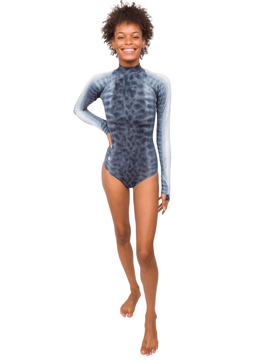 Women's One Piece Zip Front Rash Guard Swimsuit Full Body Long Sleeve Long  Pants Built in Bra UPF 50+ Surf Swimwear Light Blue XL