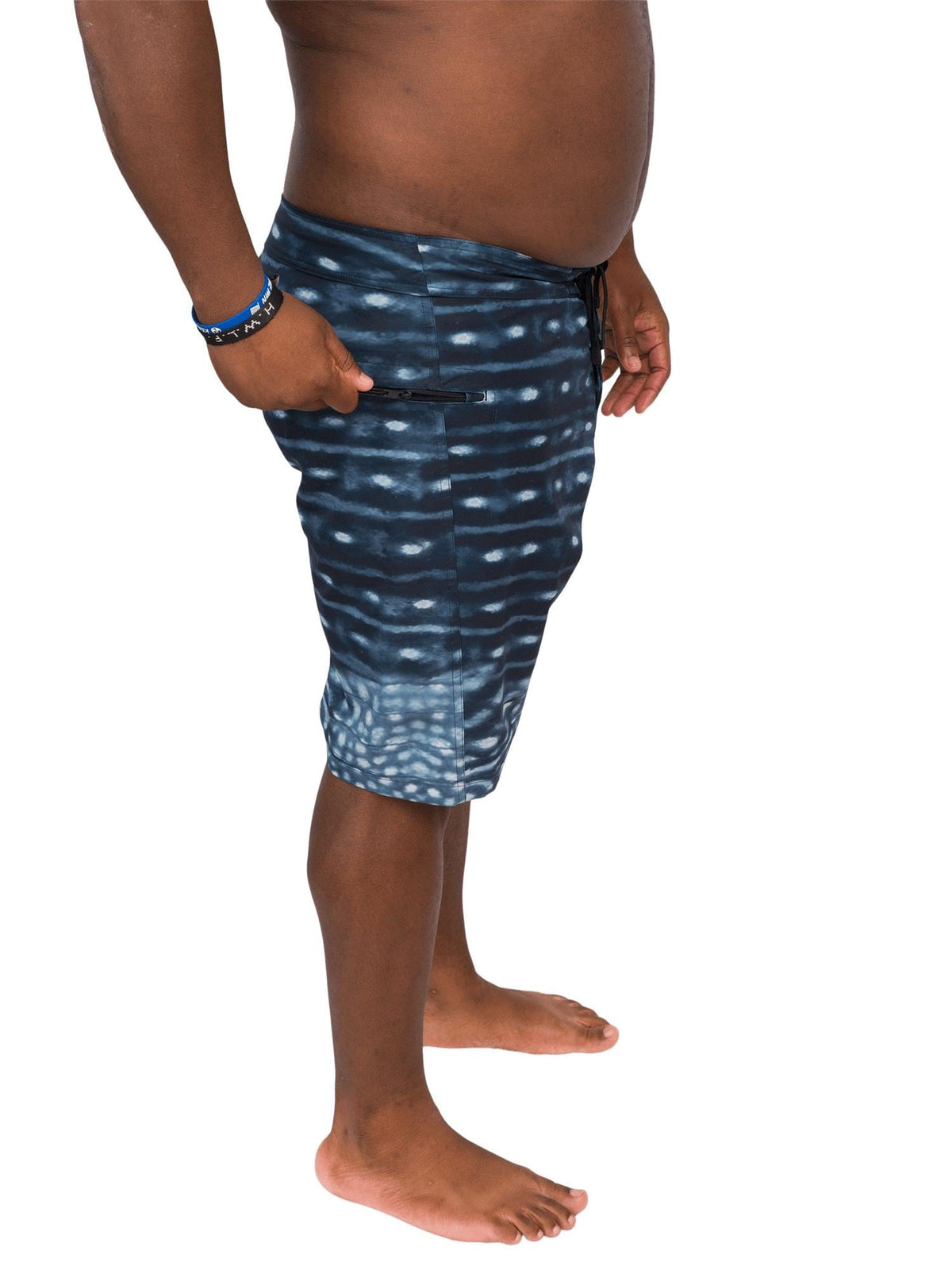 Model: Alex is a fish and wildlife biologist, and science communicator. He is 5’8”, 240 lbs and is wearing size 35 boardshorts.